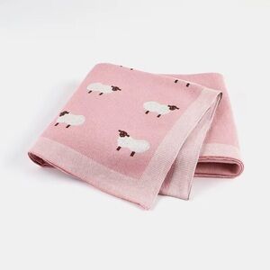 Darling Pink Sheep100% Cotton Pattern Kids Baby Blanket